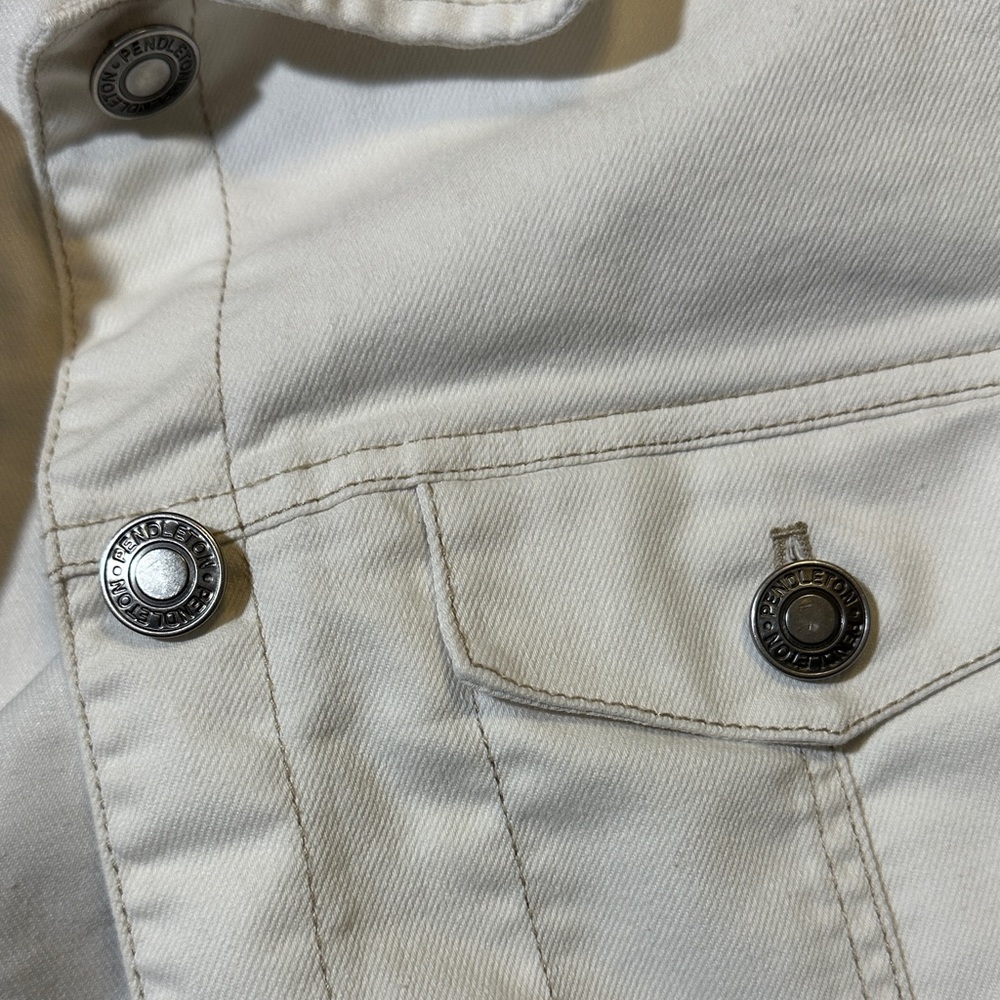 Pendleton White Denim Jacket Size Small - image 4